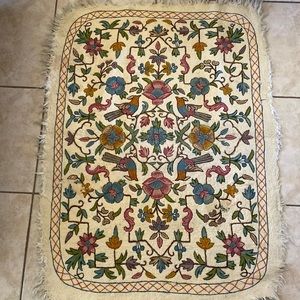 Vintage 1960’s wool felt Embroidered area rug or hanging  India